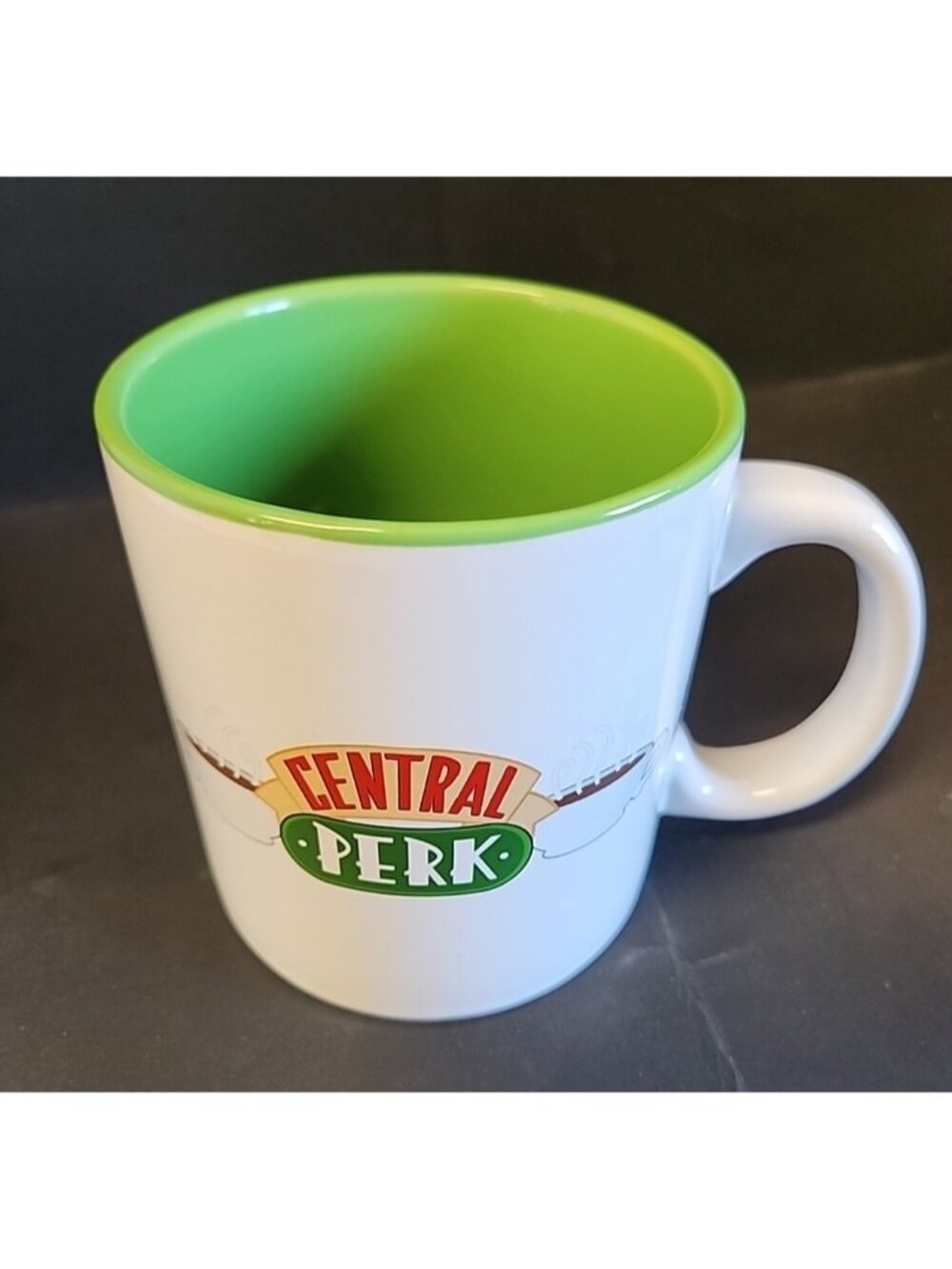 ✅FRIENDS TV Show Coffee Mug 20oz Jumbo Ceramic Central Perk TV Show White Green✅